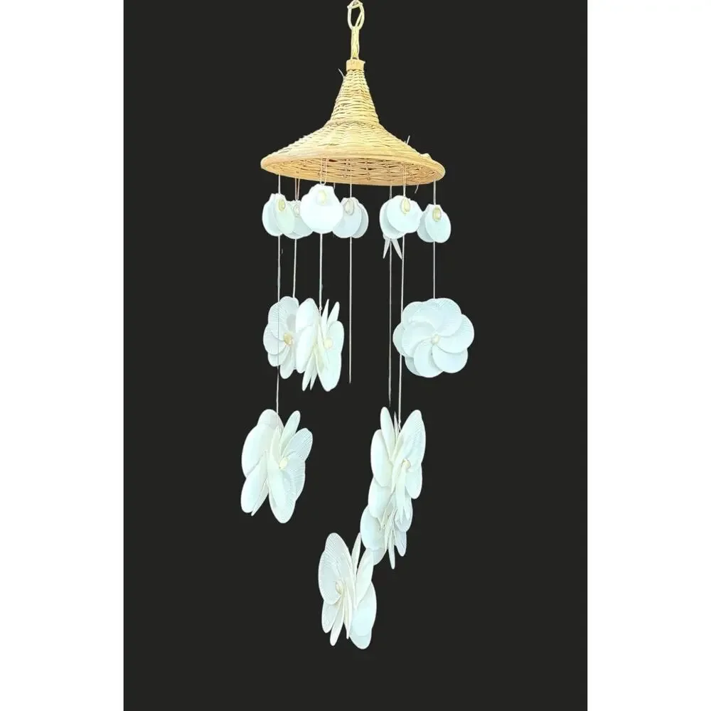 Vintage‎ Seashell Wind Chime Chandelier Hanging Mobile Boho Coastal Décor Read